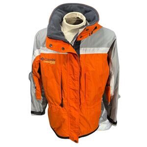 Columbia Challenge Series Women’s Interchange Jacket Orange Gray Snow Cold Large